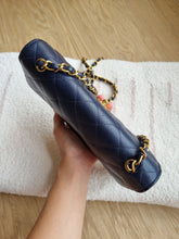 Load image into Gallery viewer, Chanel Navy Mini Crossbody Caviar Vintage 24k Gold