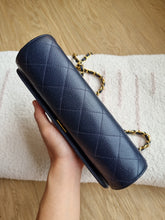 Load image into Gallery viewer, Chanel Navy Mini Crossbody Caviar Vintage 24k Gold