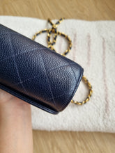 Load image into Gallery viewer, Chanel Navy Mini Crossbody Caviar Vintage 24k Gold