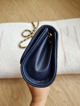 Load image into Gallery viewer, Chanel Navy Mini Crossbody Caviar Vintage 24k Gold