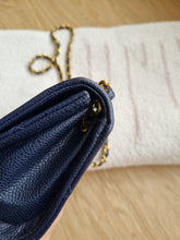 Load image into Gallery viewer, Chanel Navy Mini Crossbody Caviar Vintage 24k Gold