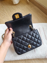 Load image into Gallery viewer, Chanel Mini Black Caviar Square Gold Hw