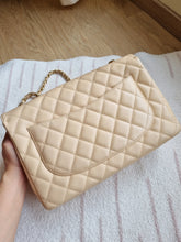 Load image into Gallery viewer, Chanel Single Flap Jumbo Beige Caviar Gold Hardware