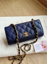 Load image into Gallery viewer, Chanel Navy Mini Crossbody Caviar Vintage 24k Gold