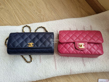 Load image into Gallery viewer, Chanel Navy Mini Crossbody Caviar Vintage 24k Gold
