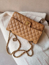 Load image into Gallery viewer, Chanel 18S Dark Beige Classic Medium Flap Caviar Gold Hardware