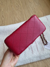 Load image into Gallery viewer, Chanel 17b Mini Caviar Square Dark Raspberry Red Silver HW