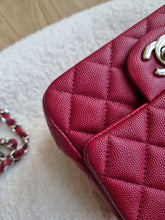 Load image into Gallery viewer, Chanel 17b Mini Caviar Square Dark Raspberry Red Silver HW