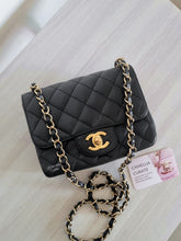 Load image into Gallery viewer, Chanel Mini Caviar Square Black 24k Gold