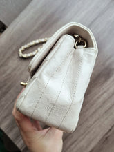 Load image into Gallery viewer, Chanel Mini Caviar Rec Ivory Chevron Gold Hw