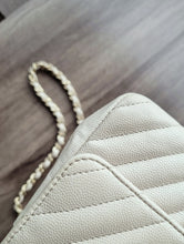 Load image into Gallery viewer, Chanel Mini Caviar Rec Ivory Chevron Gold Hw