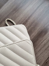 Load image into Gallery viewer, Chanel Mini Caviar Rec Ivory Chevron Gold Hw
