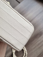 Load image into Gallery viewer, Chanel Mini Caviar Rec Ivory Chevron Gold Hw