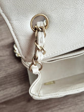 Load image into Gallery viewer, Chanel Mini Caviar Rec Ivory Chevron Gold Hw