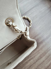 Load image into Gallery viewer, Chanel Mini Caviar Rec Ivory Chevron Gold Hw