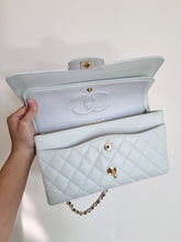 Load image into Gallery viewer, Chanel Baby Sky Blue Caviar Classic Medium Flap 24k Gold