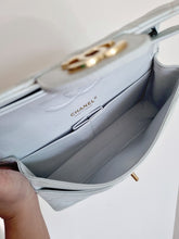 Load image into Gallery viewer, Chanel Baby Sky Blue Caviar Classic Medium Flap 24k Gold