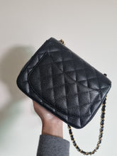 Load image into Gallery viewer, Chanel Mini Black Caviar Square Edge Stitching Gold Hardware