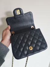 Load image into Gallery viewer, Chanel Mini Black Caviar Square Edge Stitching Gold Hardware