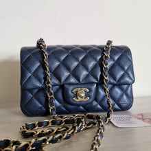 Load image into Gallery viewer, Chanel Mini Caviar Rectangular 18s Dark Blue Gold Hardware