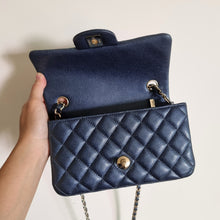 Load image into Gallery viewer, Chanel Mini Caviar Rectangular 18s Dark Blue Gold Hardware