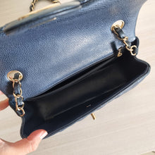 Load image into Gallery viewer, Chanel Mini Caviar Rectangular 18s Dark Blue Gold Hardware
