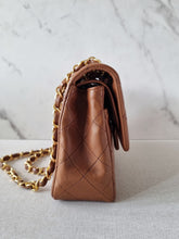 Load image into Gallery viewer, Chanel Caramel Cognac Small Classic Flap Vintage 24k Gold