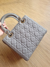 Load image into Gallery viewer, Lady Dior Classic Medium Grey Caviar Leather Silver Hw