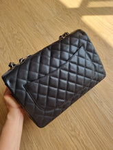 Load image into Gallery viewer, Chanel Jumbo Single Flap Black Caviar Silver Hardware