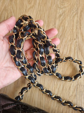 Load image into Gallery viewer, Chanel Mini Rectangular Black Patent Edge Stitching Gold Hardware