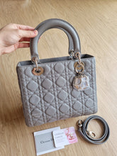 Load image into Gallery viewer, Lady Dior Classic Medium Grey Caviar Leather Silver Hw