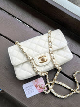 Load image into Gallery viewer, Chanel 17c Ivory Caviar Rectangle Mini Gold Hardware