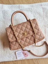 Load image into Gallery viewer, Chanel Coco Handle Dark Beige Caramel Caviar Gold Hardware