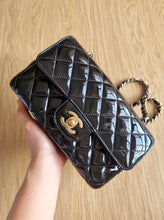Load image into Gallery viewer, Chanel Mini Rectangular Black Patent Edge Stitching Gold Hardware