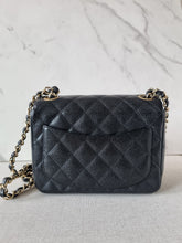 Load image into Gallery viewer, Chanel Black Caviar Mini Square Gold Hardware Edge Stitching