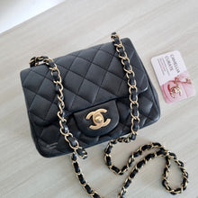 Load image into Gallery viewer, Chanel Mini Square Black Caviar Gold Hardware