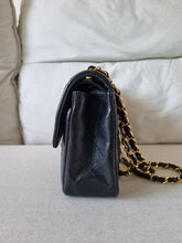 Load image into Gallery viewer, Chanel Small Classic Flap Black Vintage 24k Gold