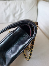 Load image into Gallery viewer, Chanel Small Classic Flap Black Vintage 24k Gold
