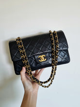 Load image into Gallery viewer, Chanel Small Classic Flap Black Vintage 24k Gold