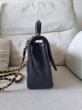 Load image into Gallery viewer, Chanel Kelly Medium Flap Black Chevron 24k Gold