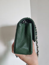 Load image into Gallery viewer, Chanel Forest Green Mini Caviar Rec Silver Hardware