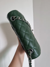 Load image into Gallery viewer, Chanel Forest Green Mini Caviar Rec Silver Hardware
