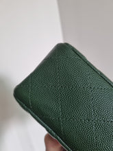 Load image into Gallery viewer, Chanel Forest Green Mini Caviar Rec Silver Hardware