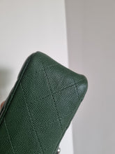 Load image into Gallery viewer, Chanel Forest Green Mini Caviar Rec Silver Hardware