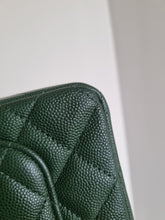 Load image into Gallery viewer, Chanel Forest Green Mini Caviar Rec Silver Hardware