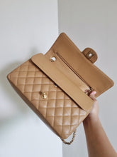 Load image into Gallery viewer, Chanel Dark Beige Classic Medium Vintage Caviar 24k Gold