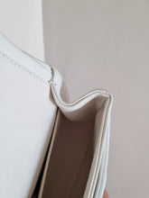 Load image into Gallery viewer, Chanel White Chevron Classic Medium Flap Vintage 24k Gold