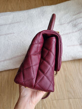 Load image into Gallery viewer, Chanel Burgundy Coco Handle Small Caviar Gold Hw