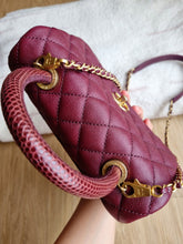 Load image into Gallery viewer, Chanel Burgundy Coco Handle Small Caviar Gold Hw