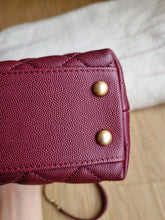 Load image into Gallery viewer, Chanel Burgundy Coco Handle Small Caviar Gold Hw